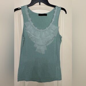 The Limited chiffon ribbon neckline. Dressy tank/cami. Teal/Seafoam. Size Medium